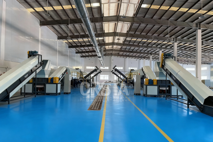 2000KG/H 在广东东莞安装调试危废撕碎清洗含油金属处置回收生产线